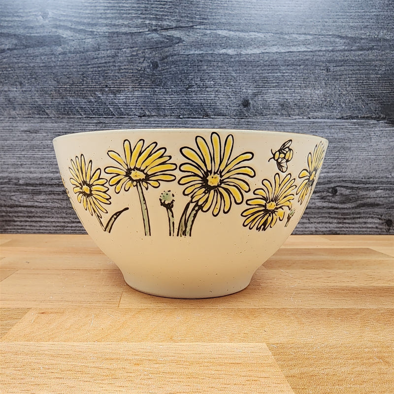 Load image into Gallery viewer, Spring Daisy Flowers and Bees Festive Bowl 6 inch (15cm) Floral Dish by Blue Sky
