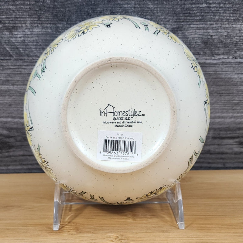 Load image into Gallery viewer, Spring Daisy Flowers and Bees Festive Bowl 6 inch (15cm) Floral Dish by Blue Sky
