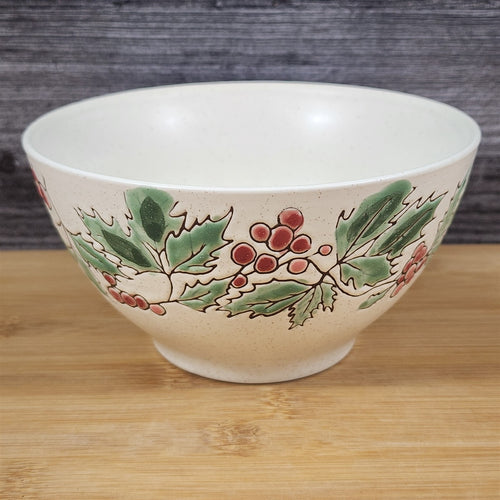 Holly Berry Floral Bowl Holiday Festive Server Dish 6 inch (15cm) by Blue Sky