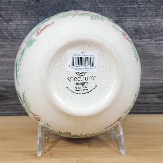 Holly Berry Floral Bowl Holiday Festive Server Dish 6 inch (15cm) by Blue Sky