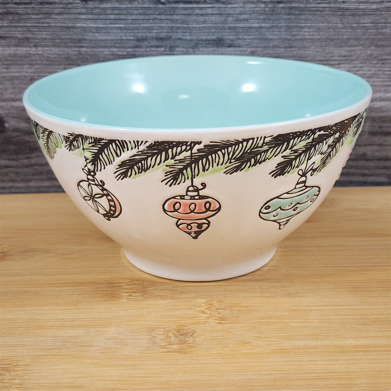 Load image into Gallery viewer, Retro Christmas Ornaments Bowl Holiday Server Dish 6 inch (15cm) by Blue Sky
