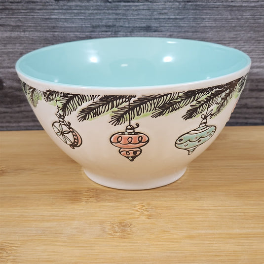 Retro Christmas Ornaments Bowl Holiday Server Dish 6 inch (15cm) by Blue Sky