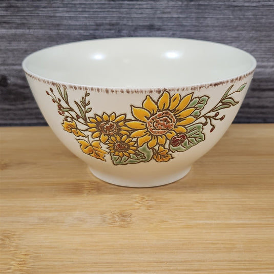 Sunflower Bowl Floral Festive Server 6 inch (15cm) Cottagecore Dish Blue Sky