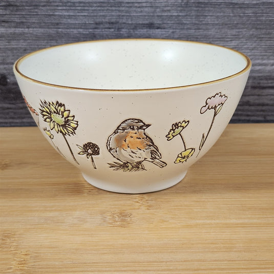 Wildflowers and Bird Bowl Cottagecore Server 6 inch (15cm) Dish by Blue Sky