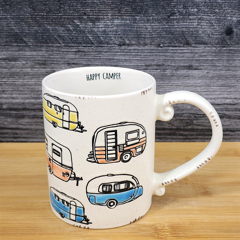 Load image into Gallery viewer, RV Camper Trailer Coffee Mug 16oz Ceramic Embossed Tea Cup Retro by Blue Sky
