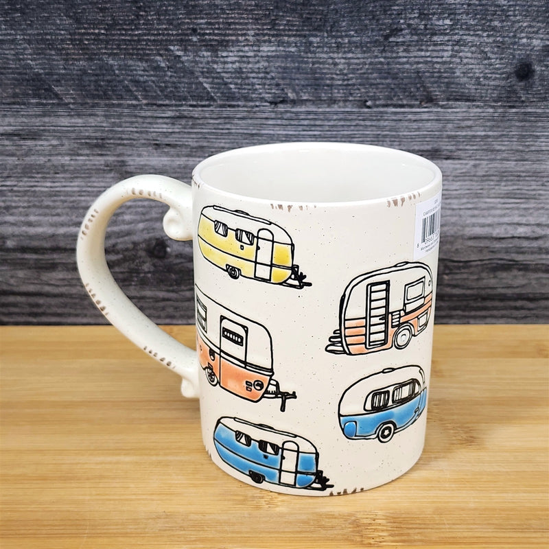 Load image into Gallery viewer, RV Camper Trailer Coffee Mug 16oz Ceramic Embossed Tea Cup Retro by Blue Sky
