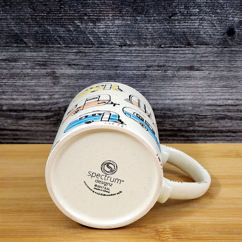 Load image into Gallery viewer, RV Camper Trailer Coffee Mug 16oz Ceramic Embossed Tea Cup Retro by Blue Sky
