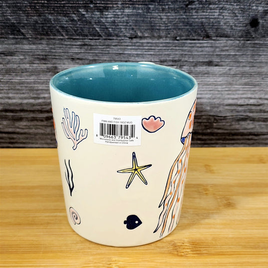 Whimsical Jelly Fish Coffee Mug Sea Creatures Ceramic Embossed Tea Cup Blue Sky