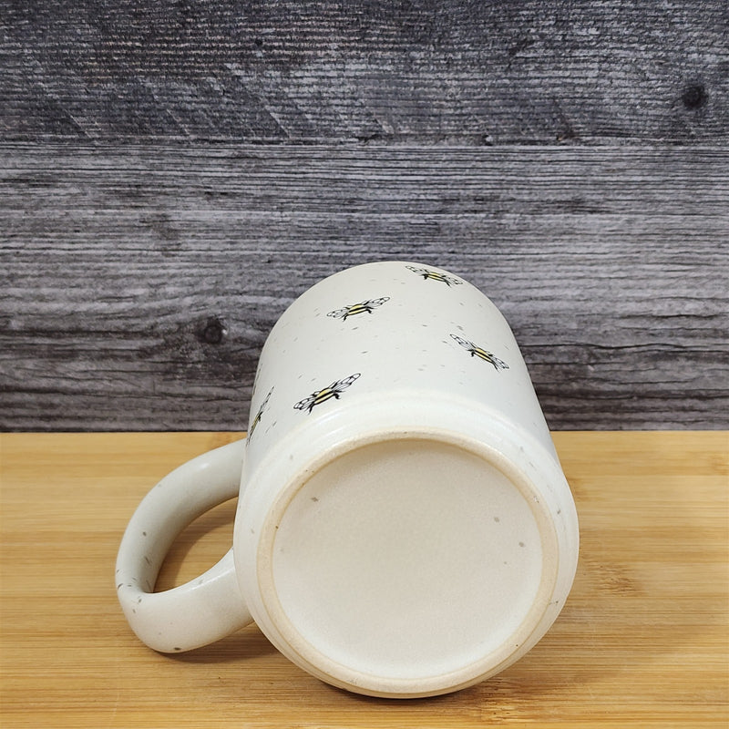 Load image into Gallery viewer, Bumble Bee Coffee Mug Ceramic Rustic Yellow Interior Tea Cup Blue Sky 18oz
