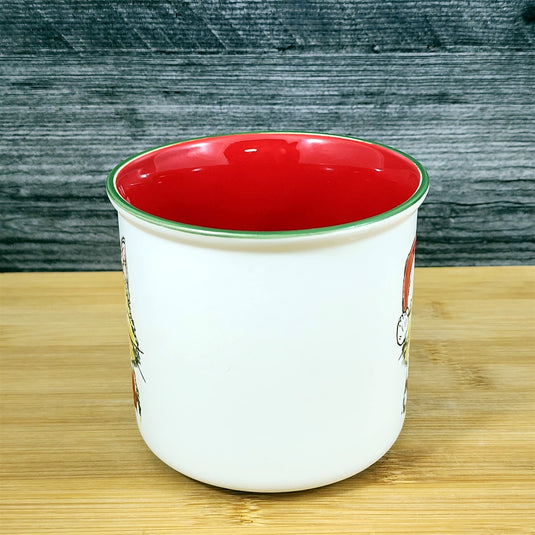 Holiday Cat Coffee Mug Embossed Ceramic Tea Cup Red inside 18 oz Blue Sky