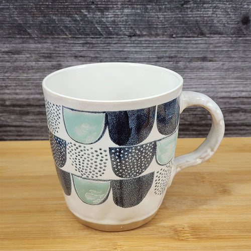 Modern Geometric Coffee Mug Ceramic Contemporary Tea Cup Abstract Teal Blue Sky