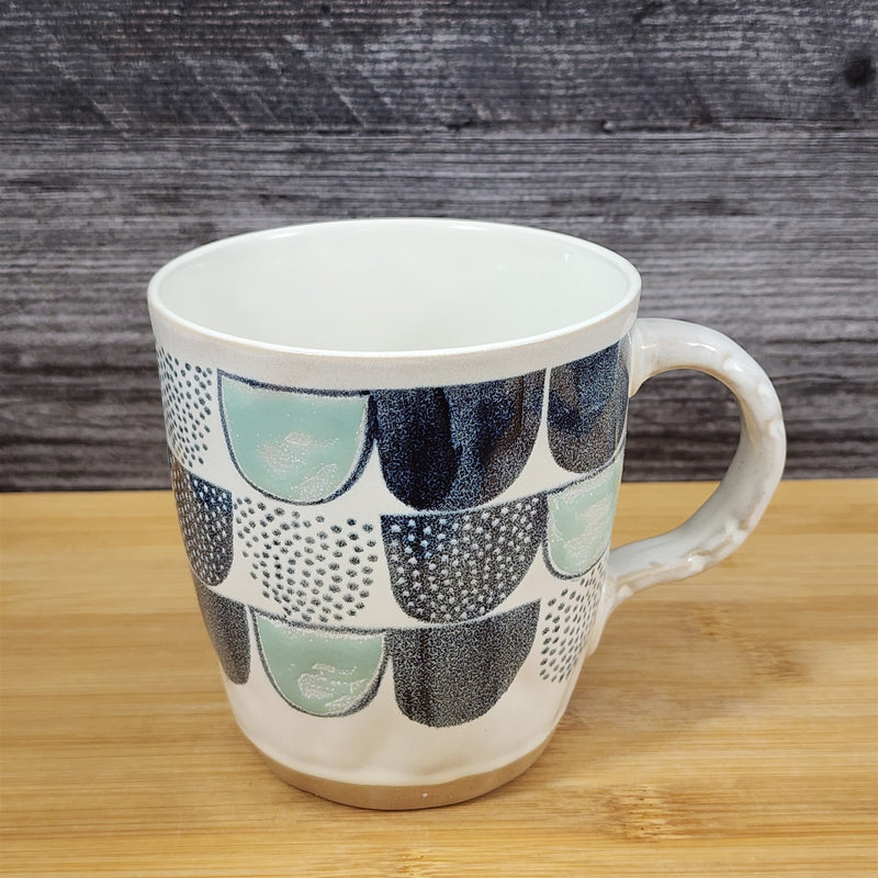 Load image into Gallery viewer, Modern Geometric Coffee Mug Ceramic Contemporary Tea Cup Abstract Teal Blue Sky
