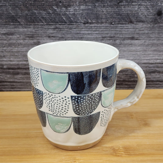 Modern Geometric Coffee Mug Ceramic Contemporary Tea Cup Abstract Teal Blue Sky