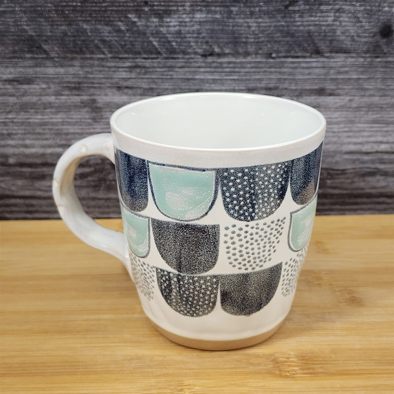 Load image into Gallery viewer, Modern Geometric Coffee Mug Ceramic Contemporary Tea Cup Abstract Teal Blue Sky
