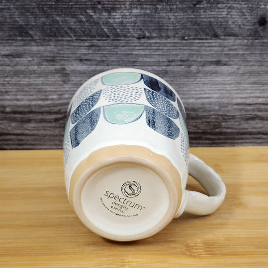 Modern Geometric Coffee Mug Ceramic Contemporary Tea Cup Abstract Teal Blue Sky