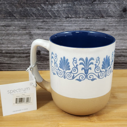 Tuscan Vineyard Grapevine Mug Ceramic Coffee Cup Rustic Blue Sky 17oz