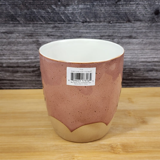 Inspirational Coffee Mug 'You Get What You Give' Pink White Ceramic Cup Blue Sky