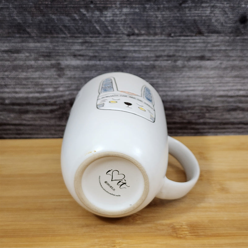 Load image into Gallery viewer, Native American Theme Mug White Rabbit Ceramic Tea Cup Pink Inside Blue Sky
