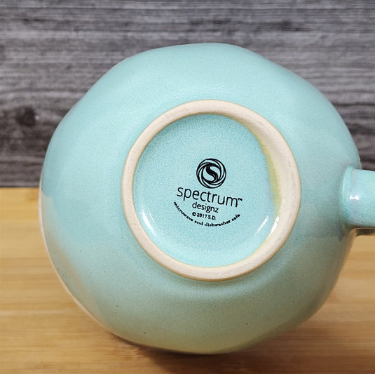 Teal and White Drip Coffee Mug Tea Cup White Inside by Blue Sky 18oz