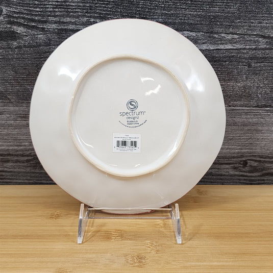Floral Mushroom Serving Plate Whimsical Toadstool Embossed Ceramic 8" Blue Sky