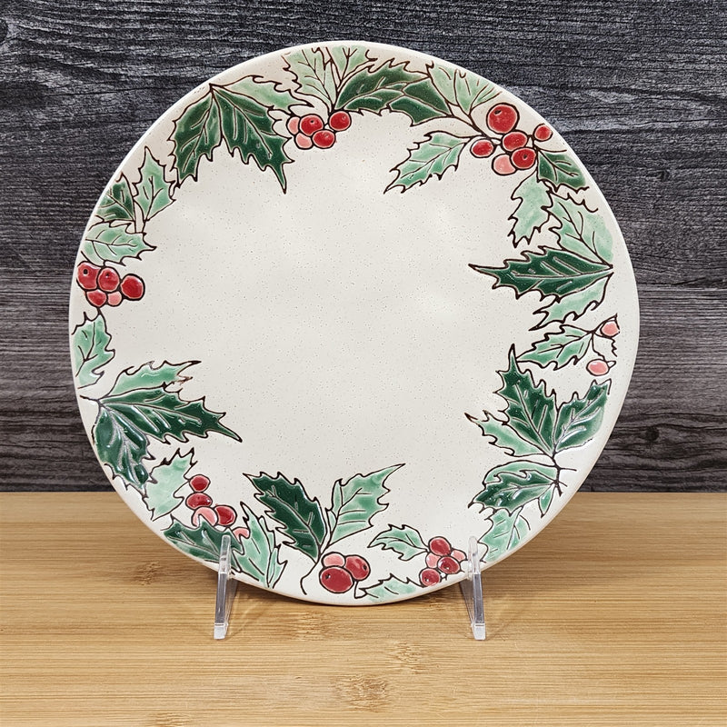 Load image into Gallery viewer, Evergreen Forest Serving Plate Holiday Christmas Tray by Blue Sky 8" Holly Berry
