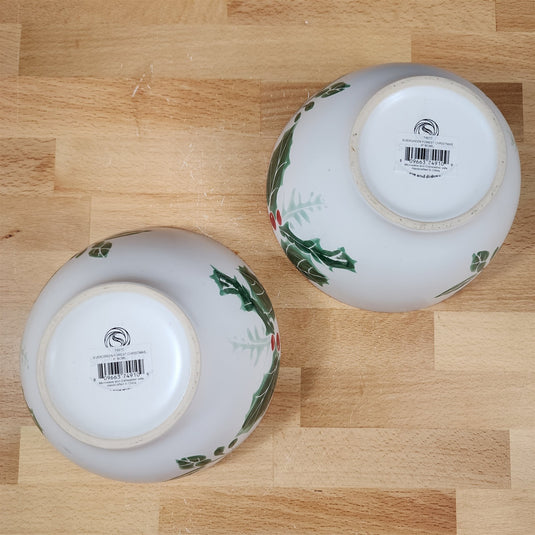 Evergreen Forest Soup Cereal Bowl Set of 2 Holiday Christmas by Blue Sky 6"