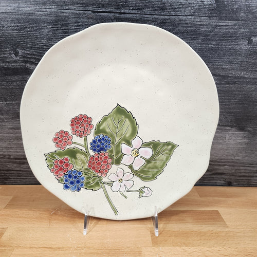 Berry Patch Floral Dinner Plate Embossed Ceramic 10.5