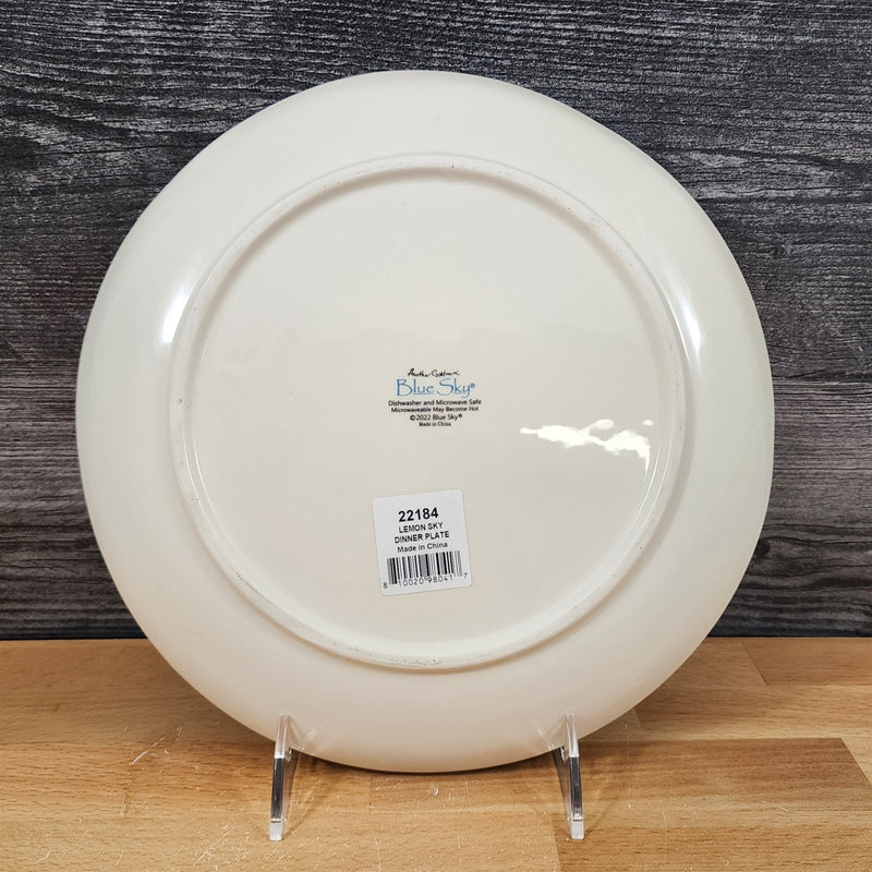 Load image into Gallery viewer, Lemon Sky Dinner Plate Embossed Ceramic 10.5&quot; by Blue Sky Heather Goldminc
