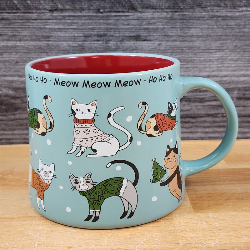 Load image into Gallery viewer, Cat Christmas Mug and Matching Ornament Holiday Gift Box Set Ceramic Blue Sky
