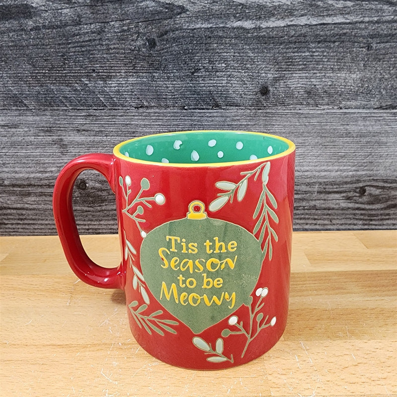 Load image into Gallery viewer, Holiday Cat Mug &amp; Ornament Gift Box Set Red Green Christmas Ceramic Blue Sky
