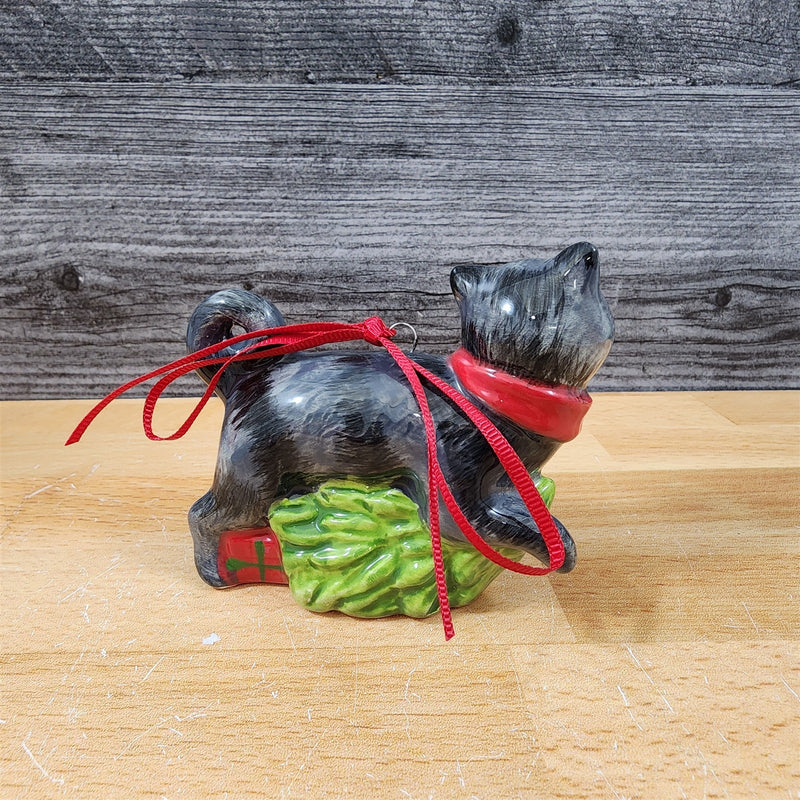 Load image into Gallery viewer, Holiday Cat Mug &amp; Ornament Gift Box Set Red Green Christmas Ceramic Blue Sky
