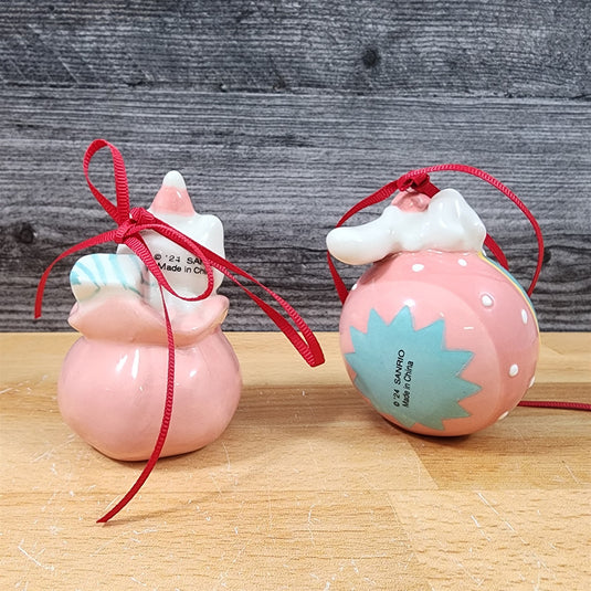Hello Kitty and Cinnamoroll Christmas Ornament Gift Box Set Ceramic Blue Sky