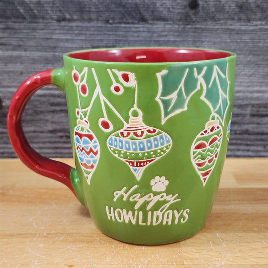Retro Christmas Mug & Dog Ornament Set Holiday with Gift Box Blue Sky
