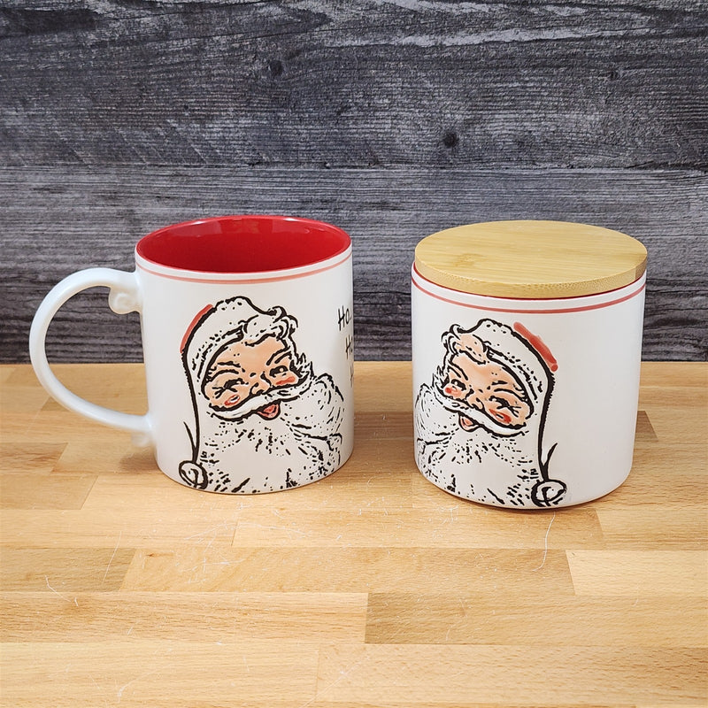 Load image into Gallery viewer, Christmas Santa Claus Mug &amp; Matching Canister Set &amp; Holiday Gift Box Blue Sky
