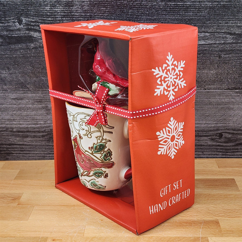 Load image into Gallery viewer, Christmas Cardinal Mug &amp; Matching Ornament Set Holiday &amp; Gift Box Blue Sky
