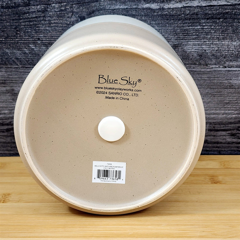 Load image into Gallery viewer, Hello Kitty Ceramic Flower Planter Embossed 6.5&quot; Pink Brown Canister Blue Sky
