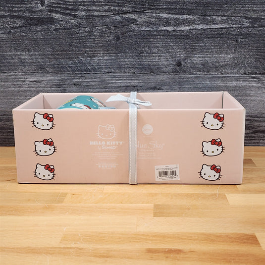 Hello Kitty Summer Fun Coffee Mug & Matching Figurine Set Ceramic Cup Blue Sky