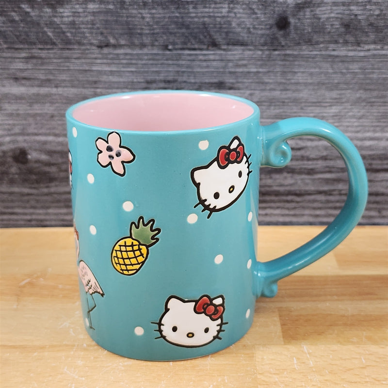 Load image into Gallery viewer, Hello Kitty Summer Fun Coffee Mug &amp; Matching Figurine Set Ceramic Cup Blue Sky
