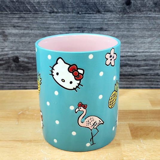 Hello Kitty Summer Fun Coffee Mug & Matching Figurine Set Ceramic Cup Blue Sky