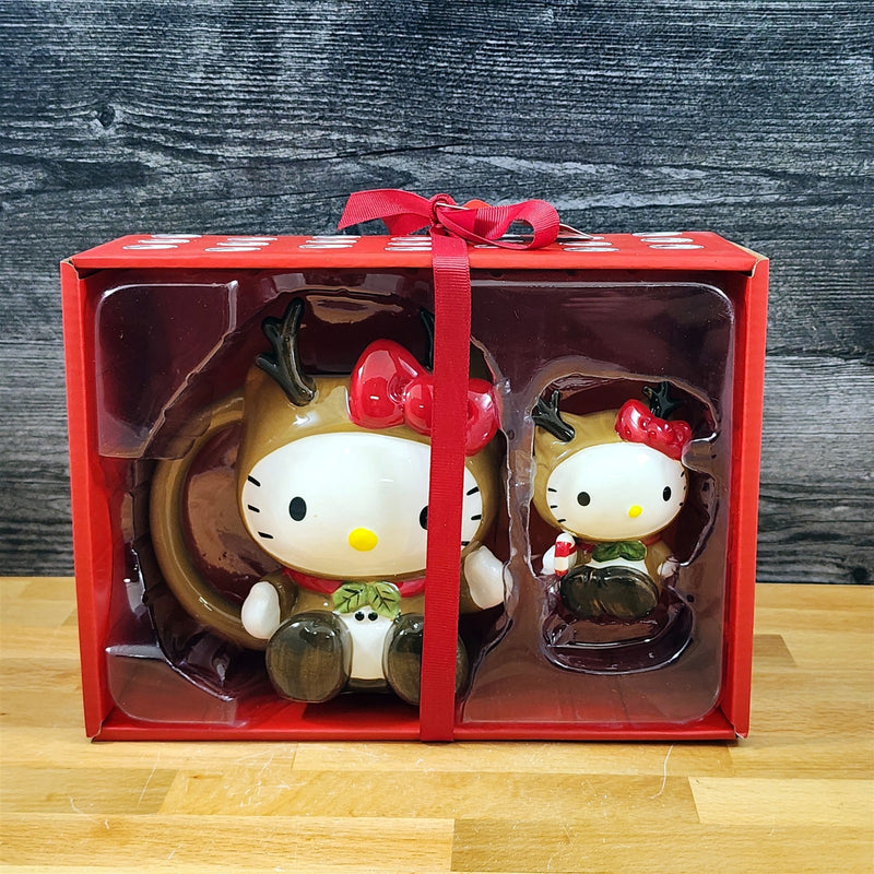 Load image into Gallery viewer, Hello Kitty Reindeer Ceramic Coffee Mug with Matching Figurine Set Cup Blue Sky
