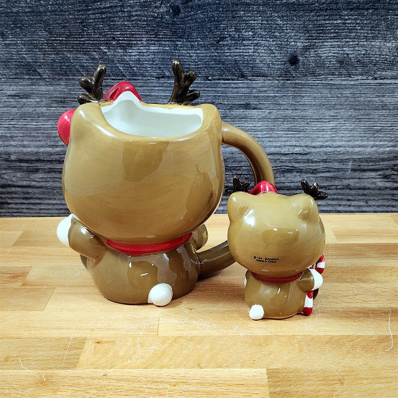 Load image into Gallery viewer, Hello Kitty Reindeer Ceramic Coffee Mug with Matching Figurine Set Cup Blue Sky
