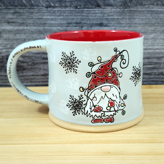 Jovi Gnome Holiday Coffee Mug with Lid 17oz Embossed Tea Cup Ceramic by Blue Sky