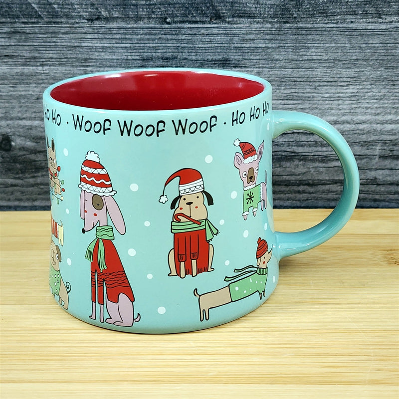 Load image into Gallery viewer, Holiday Christmas Dog Theme Coffee Mug 17oz Embossed Cup Ceramic by Blue Sky
