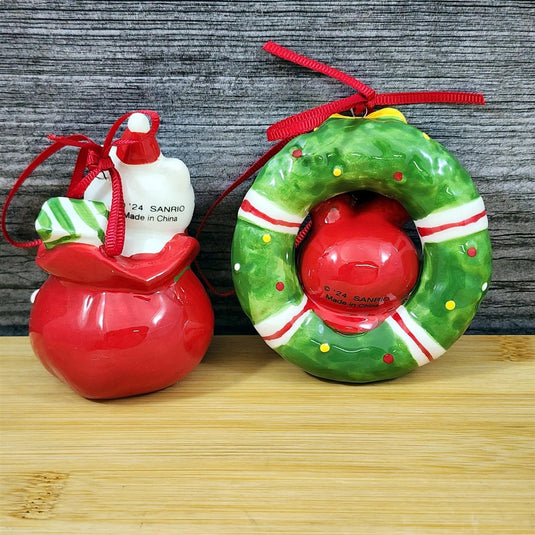 Hello Kitty My Melody Ornament Set Christmas Décor Ceramic Holiday by Blue Sky