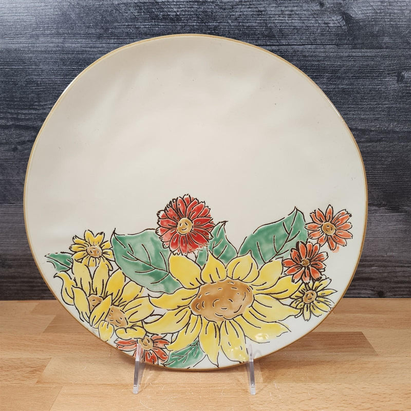 Load image into Gallery viewer, Brandywine Sunflower Dinner Plate 10.5" Decorative Embossed Ceramic by Blue Sky
