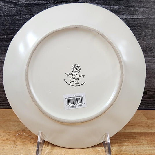 Gilded Sunflower Salad Plate 8" Decorative Embossed Ceramic by Blue Sky
