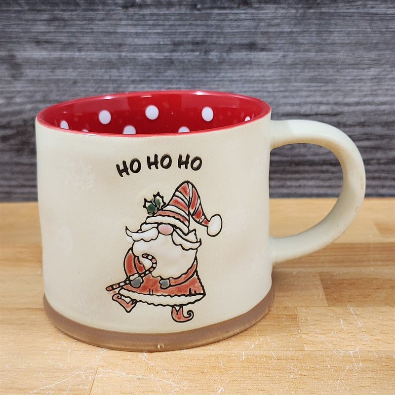 Load image into Gallery viewer, Holiday Santa Coffee Mug Embossed Christmas Cup Red &amp; Beige by Blue Sky
