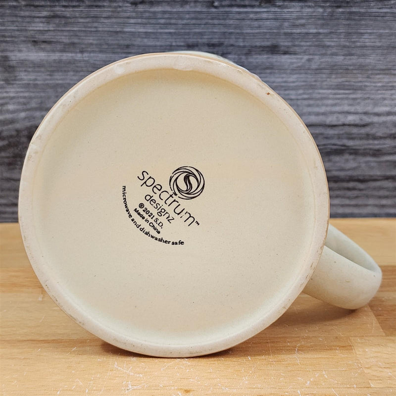 Load image into Gallery viewer, Holiday Santa Coffee Mug Embossed Christmas Cup Red &amp; Beige by Blue Sky
