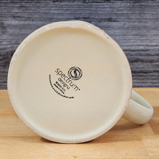 Holiday Santa Coffee Mug Embossed Christmas Cup Red & Beige by Blue Sky