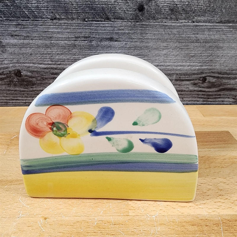 Load image into Gallery viewer, Floral Letter Card Napkin Holder Hand Painted by Alco Industries Ceramic Vintage
